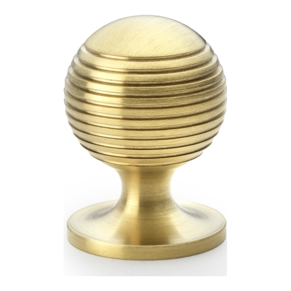 AW832-32-SBPVD • 32mm • Satin Brass • Alexander & Wilks Caesar Cupboard Knob on Round Rose